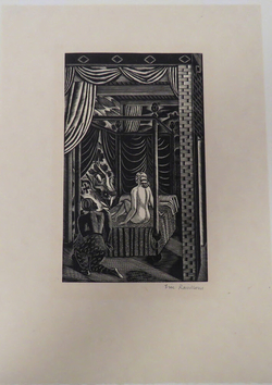 Illustration for 'Famous Tragedy of the Jew of Malta': nude on bed with kneeling Turk