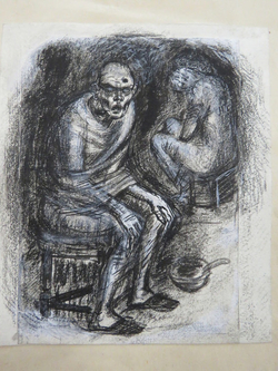 Two Sketches of old Man sitting on a Chair