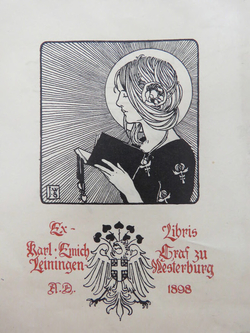 Bookplate for Karl Emich Graf zu Leiningen-Westerburg