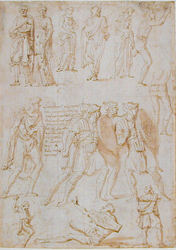 Recto: Figure studies after the antique
Verso: Studies after the antique