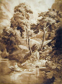 Lake Scene with Figures