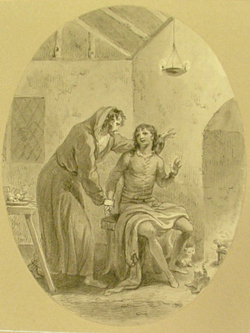 'Twas Edwin's self that prest': illustration to Goldsmith's 'Edwin and Angelina' (The Hermit)