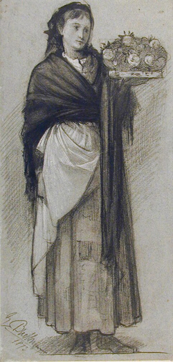 Recto: A Flower Girl
Verso: Mother and Children
