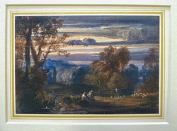 A Romantic Landscape with two Shepherds and their Flock