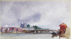 Rochester Castle and Town seen across the Medway