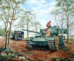 Chieftain Tank in a Wooded Landscape