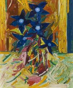 Gentians in a Glass Vase