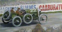 Magnetos Simms' Carburate, Vintage Car on a Racing Track