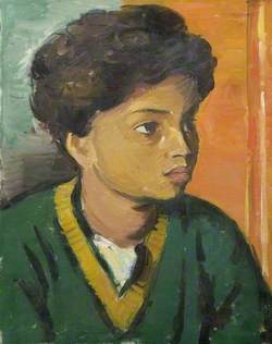 Portrait of a Child in a Green V-Neck Sweater*