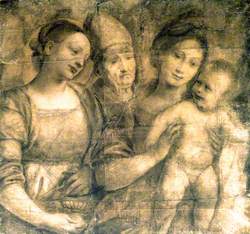 The Madonna and Child with Saint Mary Magdalene and a Pope, Saint Gregory