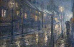 A Street at Night in Wet Weather