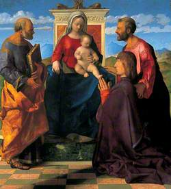 Madonna and Child Enthroned with Saints and Donor