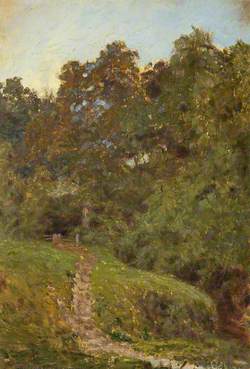 A Study, A Grassy Bank, with Trees