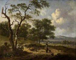 Landscape with a Woman and a Dog