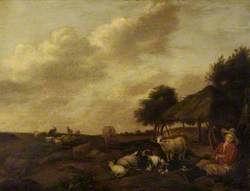 Sheep and Goats with a Shepherd