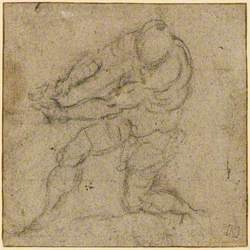 Study of a Kneeling Male Nude with Arms Outstretched