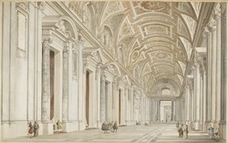St Peter's Rome; a view of the vestibule looking west