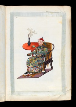 Man seated on an animal skin