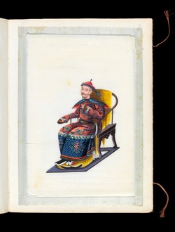 Manchu Official seated on an animal skin