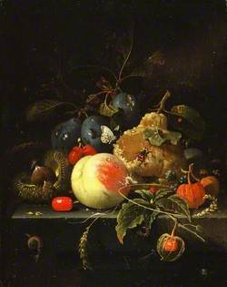 Still Life: Fruit and Nuts on a Stone Ledge
