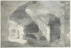 The interior of ruins