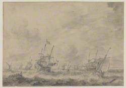 Warships in a Rough Sea