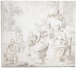 Family in a garden
