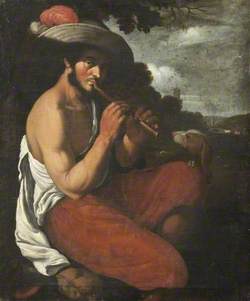 Man with a Flute and a Dog