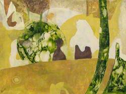 Green and Ochre Abstract
