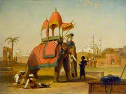 A Caparisoned Elephant – Scene near Delhi (A Scene in the East Indies)