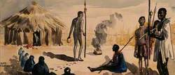 Incantatory Ceremony in Village Watched by Men with Spears