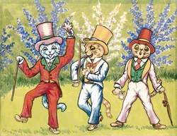 Three Cats Performing a Song and Dance Act