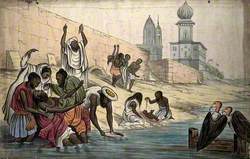 The Death of Hindoos on the Banks of the River Ganges