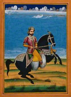 A Hindu Raja on a Black Horse