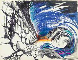 The Dream of a Patient in Jungian Analysis: Left, a Rocky Wall; Right a Swirling Wave; at the End, Six People