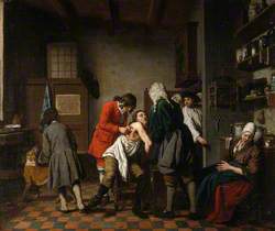 Interior with a Surgeon and His Apprentice Attending to a Patient