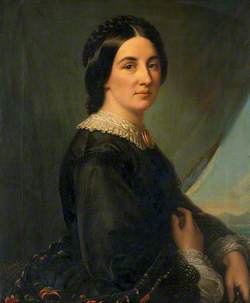 A Lady with the Bay of Naples in the Background