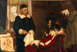 William Harvey Demonstrating His Theory of Circulation of Blood before Charles I