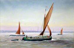 A Mersey Flat in Sail on the River Mersey