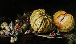 Still Life with Gourds, Figs and Plums