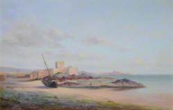 St Aubin's Fort with a Beached Boat