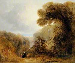 Wooded Scene with a View to the Sea