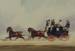 Passenger Coach-and-Four, Travelling at a Fast Trot