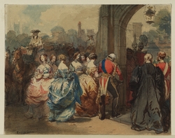 Arrival of Queen Victoria and the Duke of Wellington at St James's Palace
