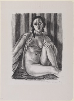 Seated Nude Woman, with Tulle Blouse