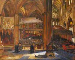 Interior of Westminster Abbey, London, Looking into the South Transept