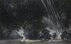 Fireworks in Hyde Park, London, on Peace Night, 26 July 1919