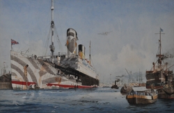 A Troopship Being Painted…