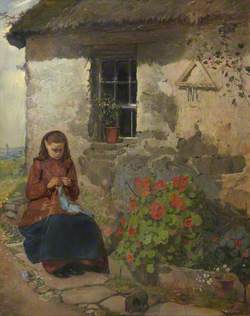 Peasant Girl Knitting