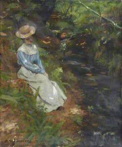 Seated Female by a Stream